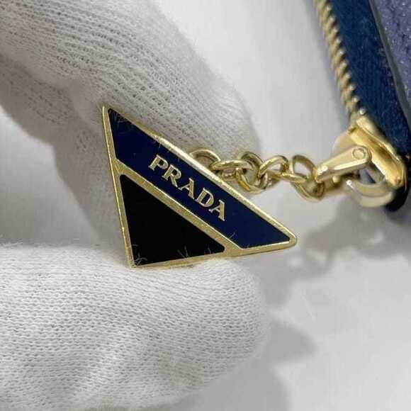 PRADA Blue Leather Saffiano Wallet - Picture 9 of 11